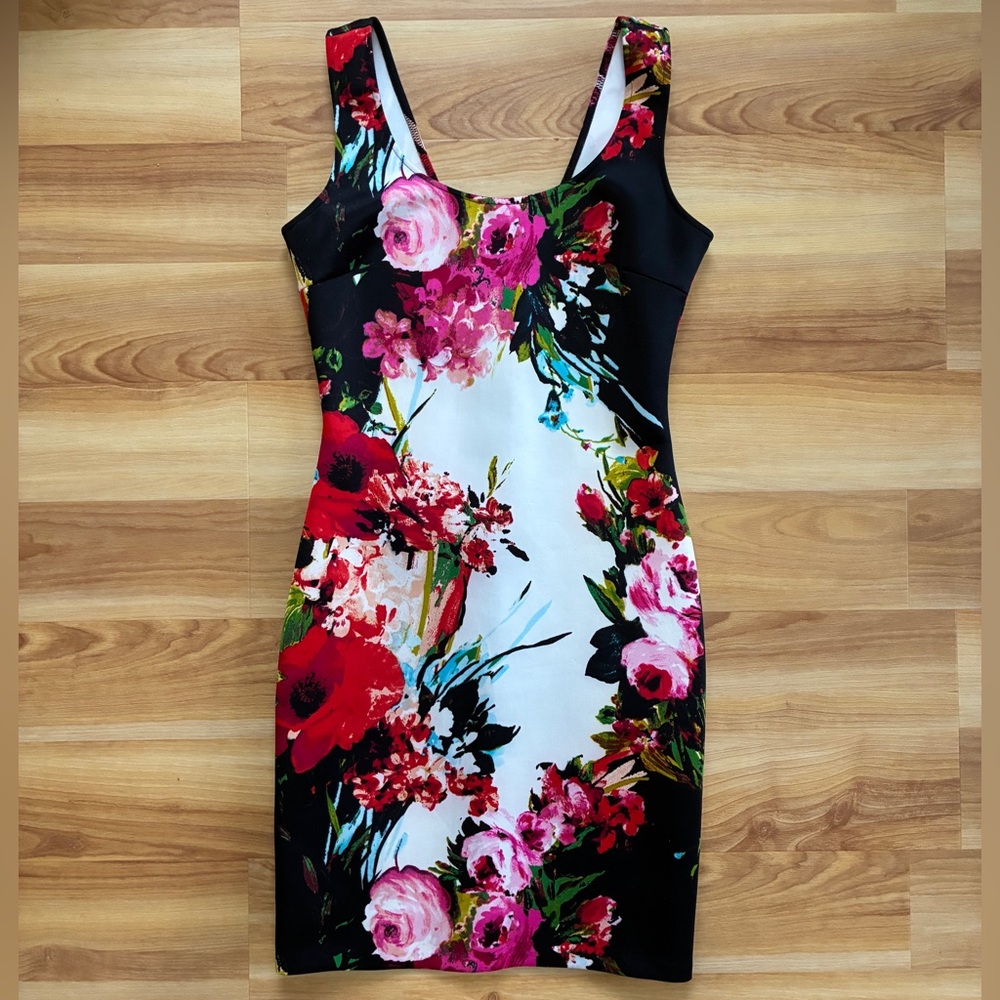 AQUA brand Bodycon Floral Mini Dress VINTAGE
